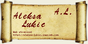 Aleksa Lukić vizit kartica